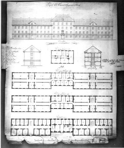 Planritning 1848, Lasarettet i Lund